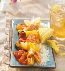 Karibische Fischspieße mit Gemüsecurry