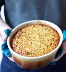 Gratin de quinoa et petits pois à la ricotta