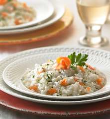 Risotto con salmón ahumado