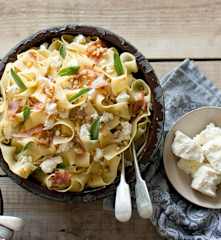 Pancetta, pine nut and ricotta pappardelle