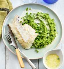 Dos d'églefin et purée de petits pois