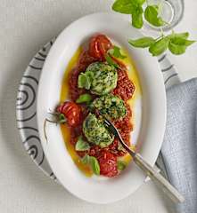 Spinach Dumplings in Tomato Ragout