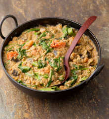 Eggplant, Spinach & Lentil Curry
