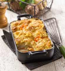 Gratin de légumes anciens au fromage de brebis