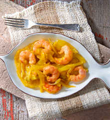 Finocchi e gamberi allo zafferano