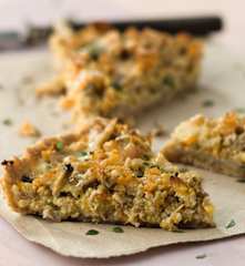 Quiche de peru e cogumelos