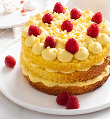 Tortina cioccolato bianco e lamponi