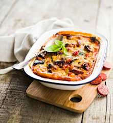 Gratin de ratatouille chorizo chèvre