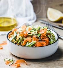 Steamed Carrot and Zucchini Tagliatelle