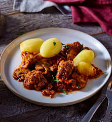 Rindfleisch Stroganoff mit Kartoffeln