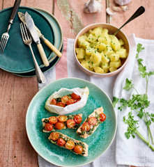 Papelotes de salmão com salada de batata