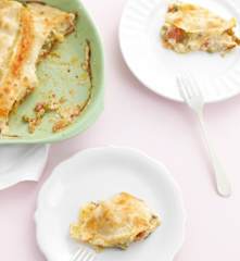 Lasagna di pesce e piselli