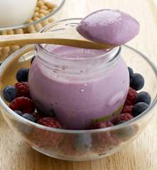 Iogurte de soja com frutos silvestres