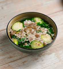 Canh cua mùng tơi, mướp