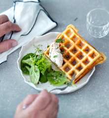 Gaufres de pomme de terre au jambon