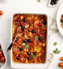 Bacalao al horno al estilo mediterráneo