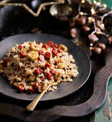 Arroz de linguiça e castanhas