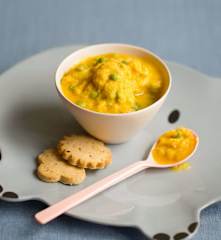 De eerste hap: Zalm met Groenten