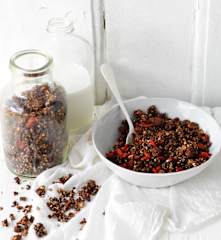 Granola de trigo sarraceno e cacau