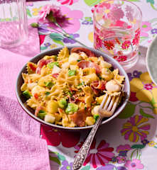 Curry-Melonen-Nudelsalat