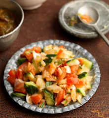 Kachumber (Onion, Tomato and Cucumber Salad)