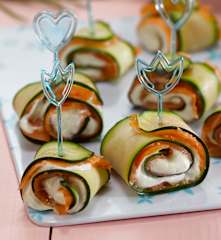 Růžovo-zelené roládky