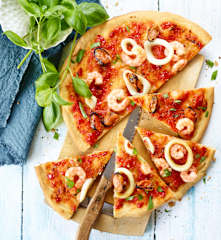 Pizza mit Meeresfrüchten