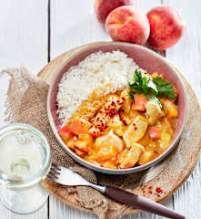 Putenfilet mit Pfirsich-Chilisauce