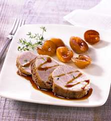 Veal fillet with mirabelle plums