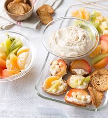 Dip de mantequilla de cacahuete con yogur