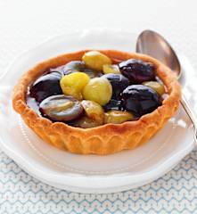 Tartelettes au raisin et gelée au gerwurztraminer