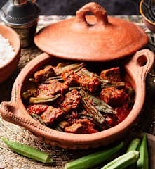 Eintopf mit Rind und Okraschoten (كورما الدجاج بالبامية)
