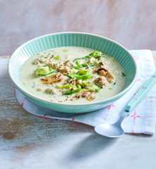 Porree-Hackfleisch-Suppe