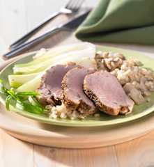 Schweinefilet mit Fenchelgemüse und Champignonweizen