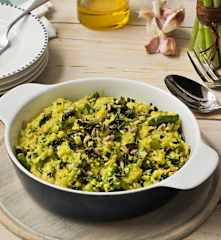 Risotto de kale y espárragos