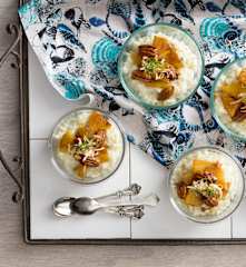 Coconut-lime rice pudding with caramelised pineapple