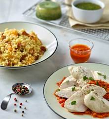 Soslu Tavuk ve Kuskus, Ispanaklı Sufle