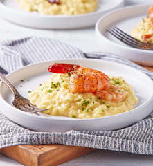 Risotto al azafrán con camarones (Black Diamond)