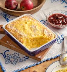 Saftiger Polentaauflauf mit Äpfeln (glutenfrei)