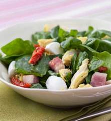 Salada de frango e espinafre