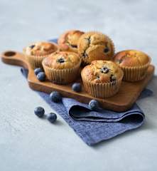 Almond and blueberry breakfast muffins