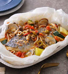 義式紙包蒸魚排