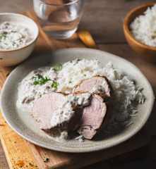 Schweinefilet aus dem Ofen mit Reis