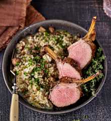Lammkarree mit Pilzrisotto