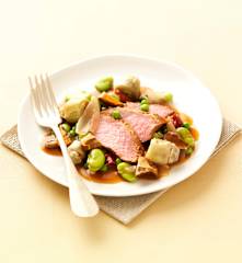 Mignon de veau aux légumes et coeurs d'artichauts