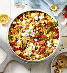 Bärlauch-Bulgur-Salat mit Cherry-Tomaten und Feta