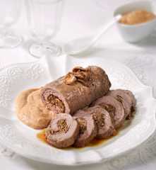 Rollè di maiale farcito con salsa alle mele