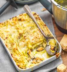 Lasagne de poireau aux moules