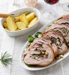 Ternera rellena de champiñones y queso azul