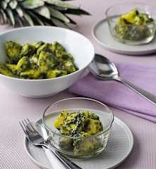 Piña con pesto dulce